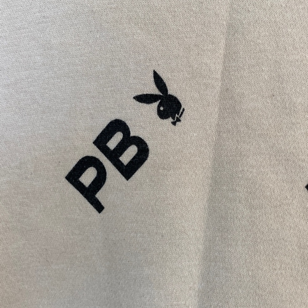 PLAYBOY x Missguided Beige Crewneck Sweater with Black PB & Bunny Logos - Picture 3 of 5